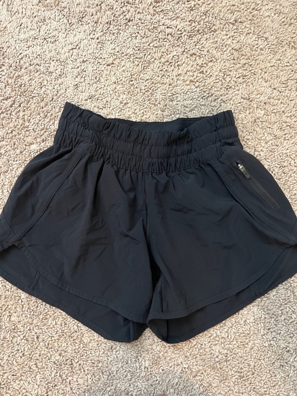lululemon athletica Black Women's Run-Ready Elastic Waist Shorts
